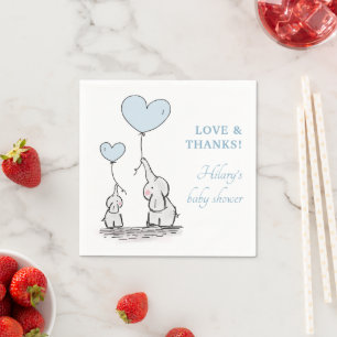 Serviette En Papier Ballons Coeur Bleu Cute Baby shower Éléphant Garço
