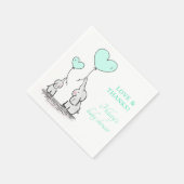 Serviette En Papier Ballons Coeur Vert mignon Baby shower éléphant (Coin)