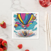 Serviette En Papier Ballons colorés à air chaud (En situation)