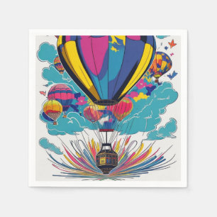 Serviette En Papier Ballons colorés à air chaud