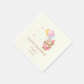 Serviette En Papier Ballons colorés mignon ours fille Anniversaire (Coin)
