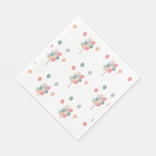 Serviette En Papier Ballons colorés Pastel Party (Coin)