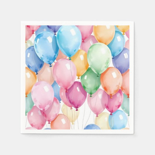 Serviette En Papier Ballons d'anniversaire (Devant)