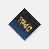 Serviette En Papier Ballons D'Anniversaire 1940 En Étoiles (Coin)