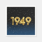 Serviette En Papier Ballons D'Anniversaire 1949 En Étoiles (Devant)