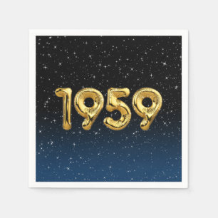 Serviette En Papier Ballons D'Anniversaire 1959 En Étoiles