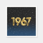 Serviette En Papier Ballons D'Anniversaire 1967 En Étoiles (Devant)