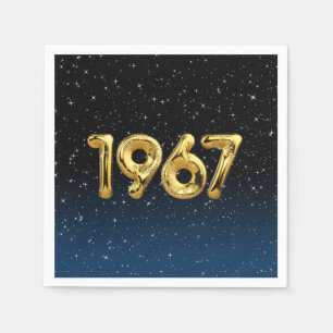 Serviette En Papier Ballons D'Anniversaire 1967 En Étoiles