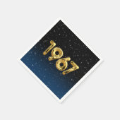 Serviette En Papier Ballons D'Anniversaire 1967 En Étoiles (Coin)