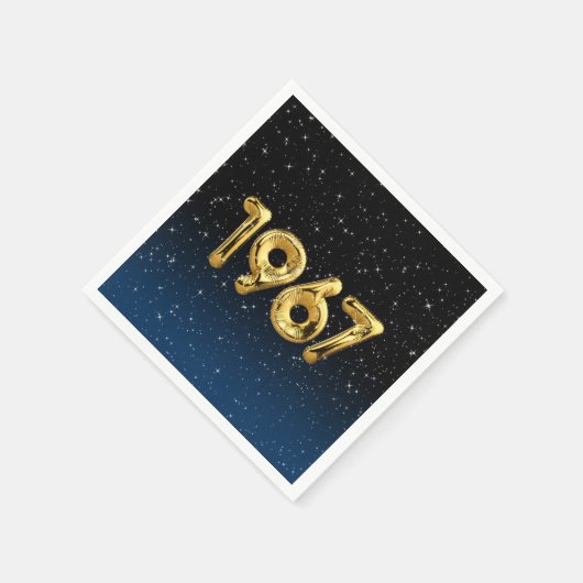 Serviette En Papier Ballons D'Anniversaire 1967 En Étoiles (Coin)