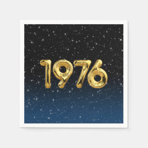 Serviette En Papier Ballons D'Anniversaire 1976 En Étoiles