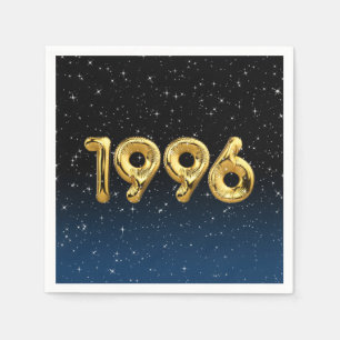 Serviette En Papier Ballons D'Anniversaire 1996 En Étoiles