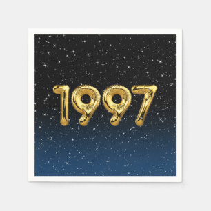Serviette En Papier Ballons d'anniversaire 1997 sur serviettes en étoi