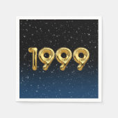 Serviette En Papier Ballons D'Anniversaire 1999 En Étoiles (Devant)