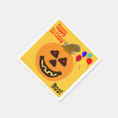 Serviette En Papier Ballons d'Anniversaire Citrouille orange souriant (Coin)