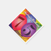 Serviette En Papier Ballons d'anniversaire colorés pour 75e anniversai (Coin)