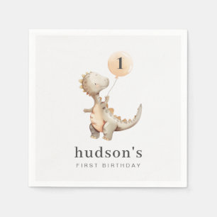 Serviette En Papier Ballons d'anniversaire de Dinosaur