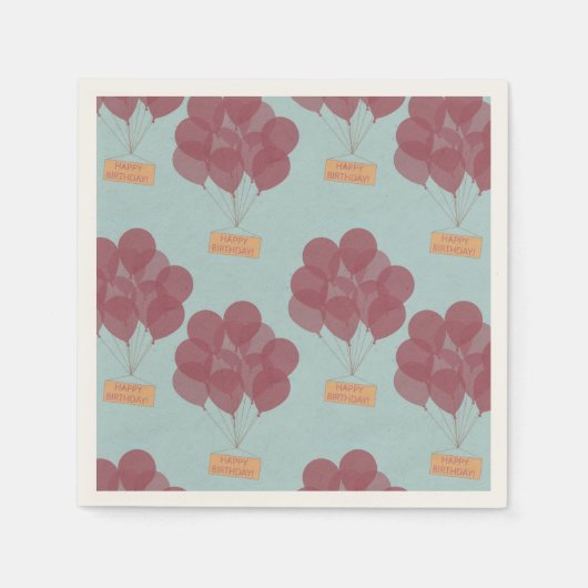 Serviette En Papier Ballons d'anniversaire heureux (Devant)