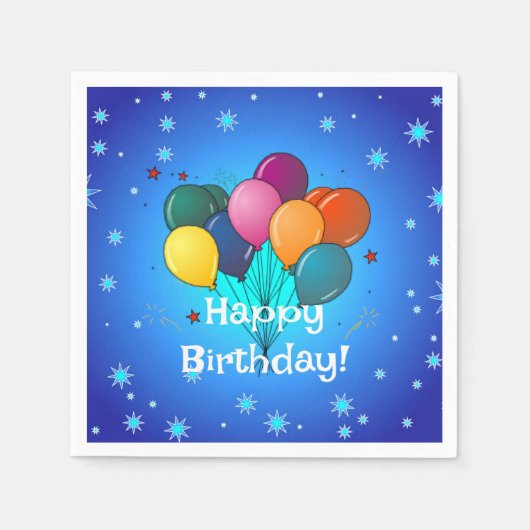 Serviette En Papier Ballons d'anniversaire heureux (Devant)