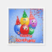 Serviette En Papier Ballons d'anniversaire joyeux (Devant)