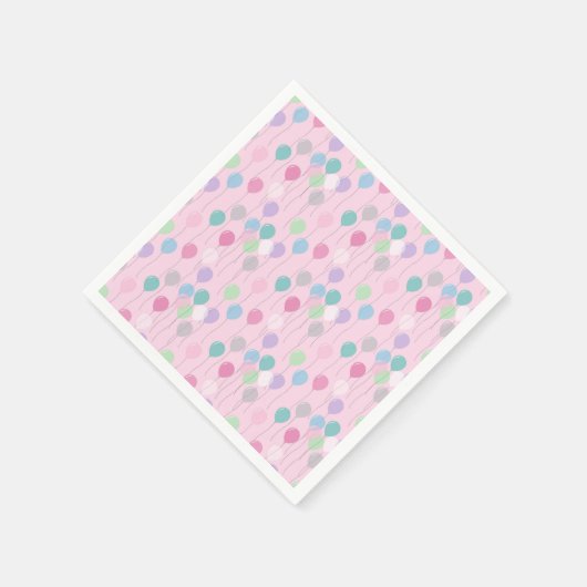 Serviette En Papier Ballons d'anniversaire mignon Motif sur Arrière -  (Coin)