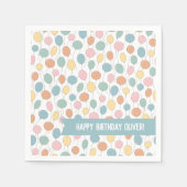Serviette En Papier Ballons d'anniversaire Personnalisé (Devant)