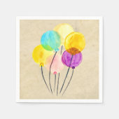 Serviette En Papier Ballons d'aquarelle pastel mignons (Devant)