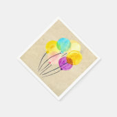 Serviette En Papier Ballons d'aquarelle pastel mignons (Coin)