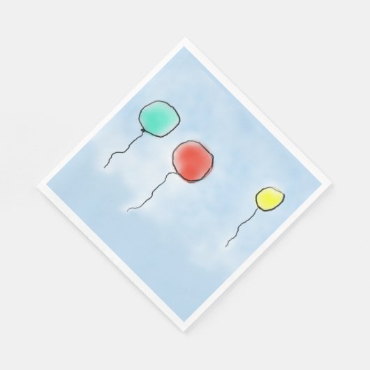 Serviette En Papier Ballons d'avril (Coin)