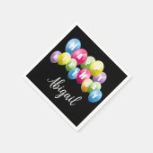 Serviette En Papier Ballons de fête d'anniversaire avec nom (Coin)