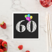 Serviette En Papier Ballons de fête du 60e anniversaire (En situation)