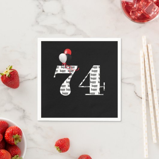 Serviette En Papier Ballons de fête du 74e anniversaire (En situation)