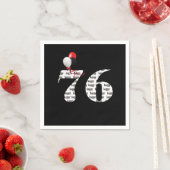 Serviette En Papier Ballons de fête du 76e anniversaire (En situation)