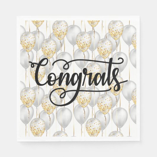 Serviette En Papier Ballons de fête Félicitations (Devant)