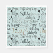Serviette En Papier Ballons de fête joyeux Fun Mint (Devant)