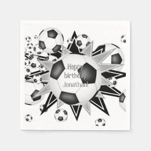 Serviette En Papier ballons de football étoiles anniversaire de enfant