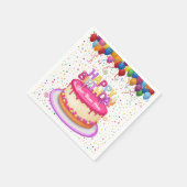 Serviette En Papier Ballons de gâteau d'anniversaire et papier Confett (Coin)