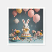 Serviette En Papier ballons de gâteau lapin (Devant)