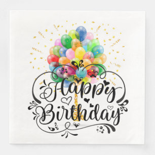 Serviette En Papier Ballons de joyeux anniversaire