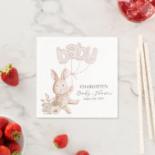 Serviette En Papier Ballons de lapin Aquarelle Boho Baby shower neutre (En situation)