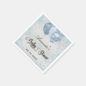 Serviette En Papier Ballons de parties scintillant bleu baby shower (Coin)