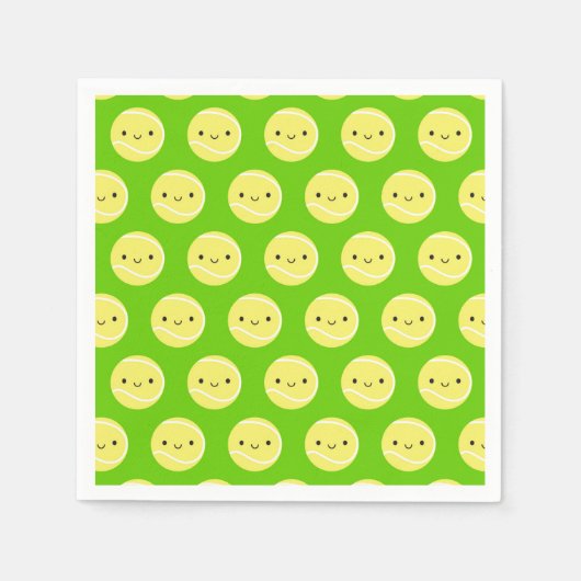 Serviette En Papier Ballons de tennis de Kawaii (Devant)