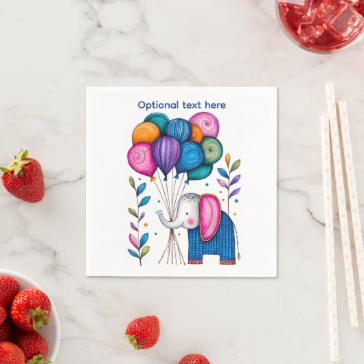 SERVIETTE EN PAPIER BALLONS D'ÉLÉPHANT WHIMSIQUES (En situation)