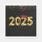 Serviette En Papier Ballons d'or 2025 et Casquette rouge (Devant)