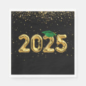 Serviette En Papier Ballons d'or 2025 et Casquette vert (Devant)
