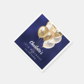Serviette En Papier Ballons d'or bleu marine (Coin)