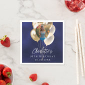 Serviette En Papier Ballons d'or bleu marine (En situation)