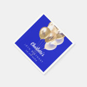 Serviette En Papier Ballons d'or bleu royal (Coin)