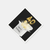 Serviette En Papier Ballons d'or du 40e anniversaire en boîte blanche (Coin)
