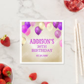 Serviette En Papier Ballons d'or rose (En situation)
